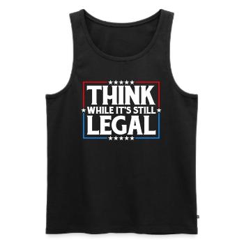 Denken Sie nach, solange es sich noch um juristisches kritisches Denken handelt - Männer Premium Bio Tank Top - Schwarz - Vorne - AI Model Male 178 light (178cm)