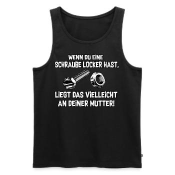Schraube locker - Männer Premium Bio Tank Top - Schwarz - Vorne - AI Model Male 178 light (178cm)
