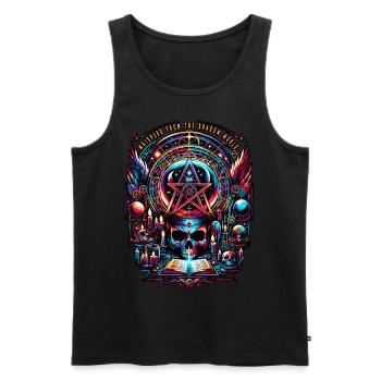 Geflüster aus der Schattenwelt - Männer Premium Bio Tank Top - Schwarz - Vorne - Michal (187cm)