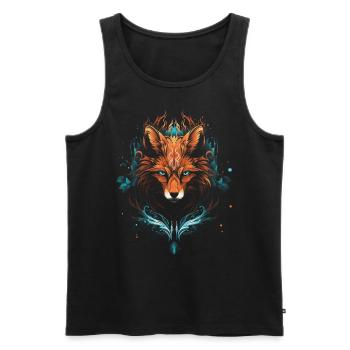 Fox Foxes Fantasy Illustration - Men's Premium Organic Tank Top - black - Front - AI Model Male 178 light (178cm)