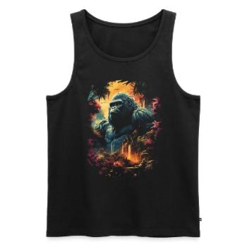Gorilla Kunstwerk Natur Tier - Männer Premium Bio Tank Top - Schwarz - Vorne - Michal (187cm)