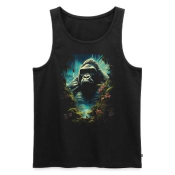 Gorilla Kunstwerk Natur Tier - Männer Premium Bio Tank Top - Schwarz - Vorne - Michal (187cm)