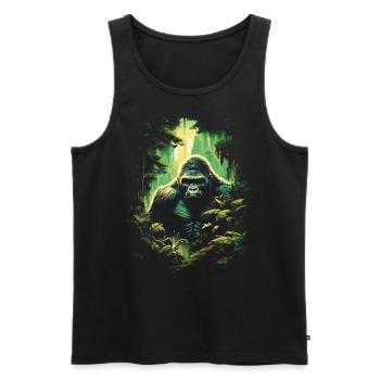 Gorilla Kunstwerk Natur Tier - Männer Premium Bio Tank Top - Schwarz - Vorne - Michal (187cm)