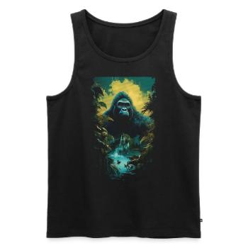 Gorilla Kunstwerk Natur Tier - Männer Premium Bio Tank Top - Schwarz - Vorne - Michal (187cm)