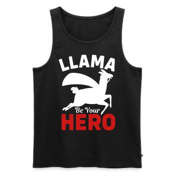 Llama be you Hero- Llama Gifts - Llama Tshirt - Men's Premium Organic Tank Top - black - Front - Michal (187cm)