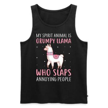 My Spirit Animal is Grumpy Llama- Llama Gifts - Men's Premium Organic Tank Top - black - Front - Michal (187cm)