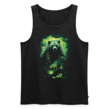 Fantasy Bär Braunbär Monster Verwunschen Mythisch - Männer Premium Bio Tank Top - Schwarz - Vorne - Michal (187cm)