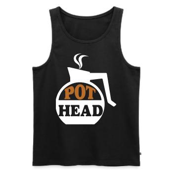 Pot head Coffee - Kaffee Geschenke - Männer Premium Bio Tank Top - Schwarz - Vorne - Michal (187cm)