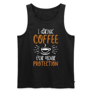 Je bois du café - Idée cadeau café - Débardeur bio Premium Homme - noir - Devant - Michal (187cm)