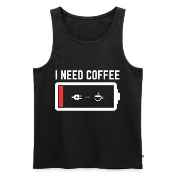 i need coffee- coffee sayings - coffee - Men's Premium Organic Tank Top - black - Front - AI Model Male 178 light (178cm)