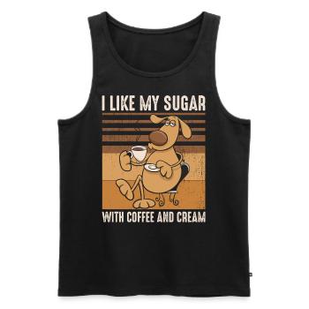 i like my sugar with coffee and cream- kaffee - Men's Premium Organic Tank Top - black - Front - Michal (187cm)