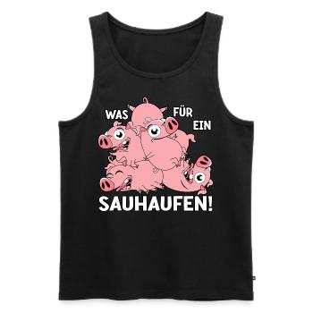 Was für ein Sauhaufen - Männer Premium Bio Tank Top - Schwarz - Vorne - Michal (187cm)