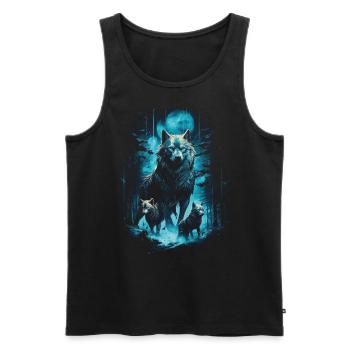 Fantasy Wolf Magic Pack Mystérieux - Débardeur bio Premium Homme - noir - Devant - Michal (187cm)