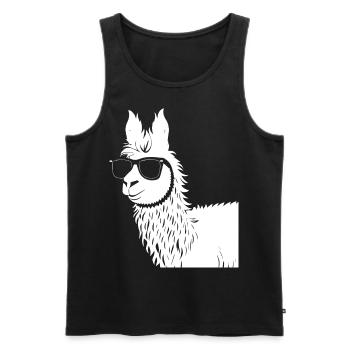 Funny Llama Wearing Sunglasses Cool Llamas - Men's Premium Organic Tank Top - black - Front - Michal (187cm)