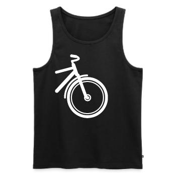 Bicycle Front Wheel - Contour White - Men's Premium Organic Tank Top - black - Front - AI Model Male 178 light (178cm)