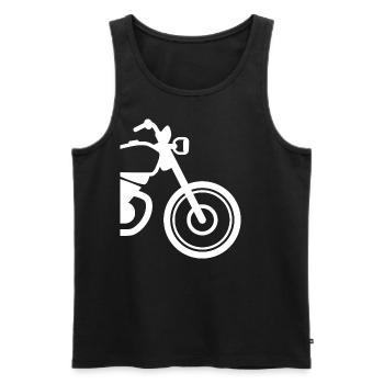 Motorcycle / Bike Front Wheel - Contour White - Men's Premium Organic Tank Top - black - Front - AI Model Male 178 light (178cm)