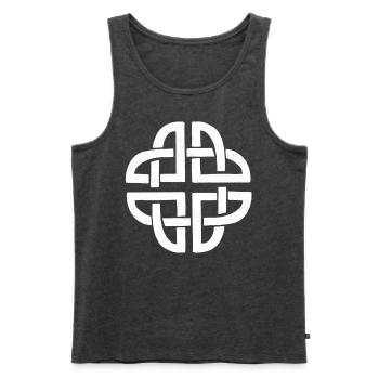 Celtic Shield Knot / Celtic Symbol Protection - Men's Premium Organic Tank Top - heather anthracite - Front - AI Model Male 178 light (178cm)