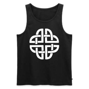 Celtic Shield Knot / Celtic Symbol Protection - Men's Premium Organic Tank Top - black - Front - AI Model Male 178 light (178cm)