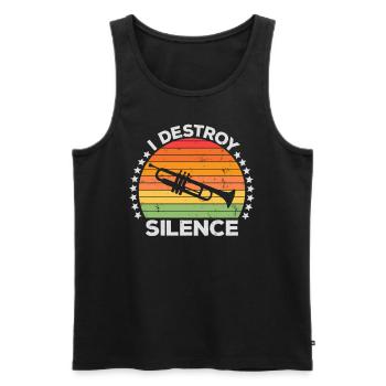 I Destroy Silence Marching Band Trompete Trompeter - Männer Premium Bio Tank Top - Schwarz - Vorne - Michal (187cm)