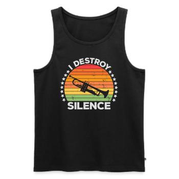 I Destroy Silence Marching Band Trompete Trompeter - Männer Premium Bio Tank Top - Schwarz - Vorne - Michal (187cm)