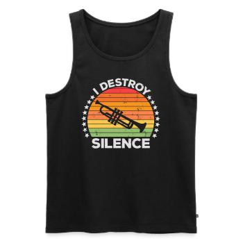I Destroy Silence Marching Band Trompete Trompeter - Männer Premium Bio Tank Top - Schwarz - Vorne - Michal (187cm)