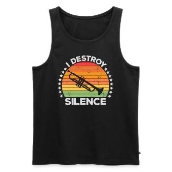 I Destroy Silence Marching Band Trompete Trompeter - Männer Premium Bio Tank Top - Schwarz - Vorne - Michal (187cm)
