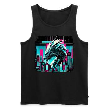 Drach Colorful Portrait - Men's Premium Organic Tank Top - black - Front - Michal (187cm)