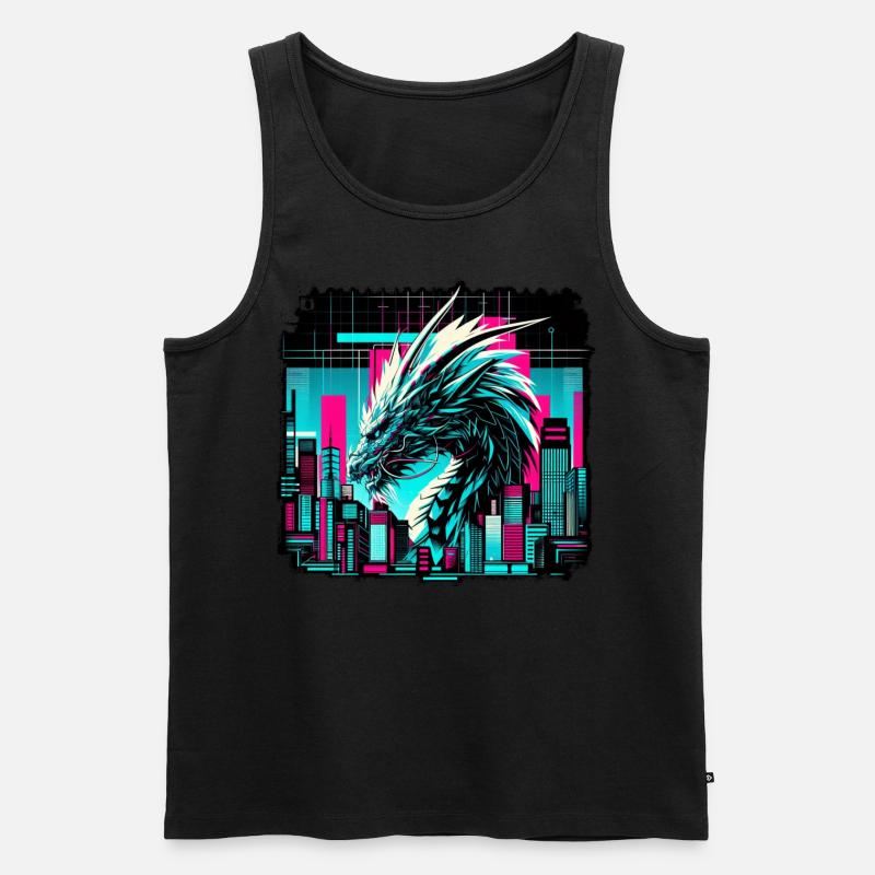 Drach Bunte Portrait - Männer Premium Bio Tank Top - undefined