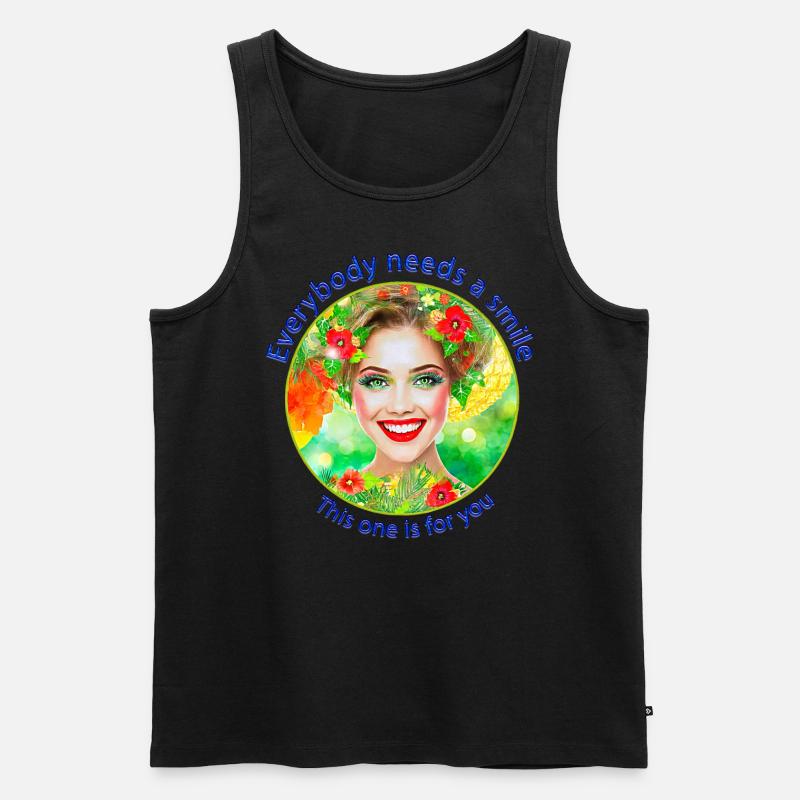 Everybody needs a smile - Männer Premium Bio Tank Top - Schwarz