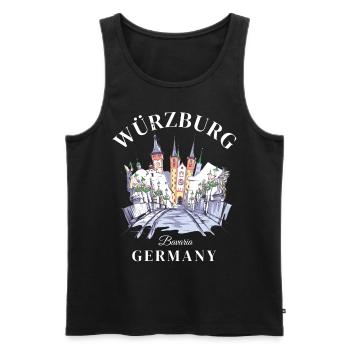 Würzburg Germany Bavaria Deutschland - Men's Premium Organic Tank Top - black - Front - AI Model Male 178 light (178cm)
