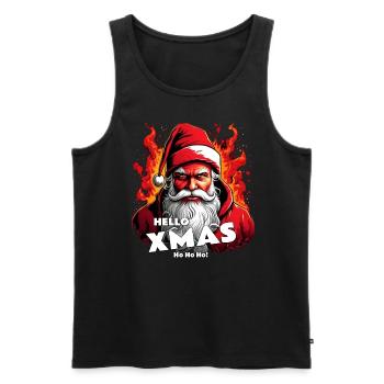 Santa's Hellstare | Hello Xmas - Männer Premium Bio Tank Top - Schwarz - Vorne - Michal (187cm)