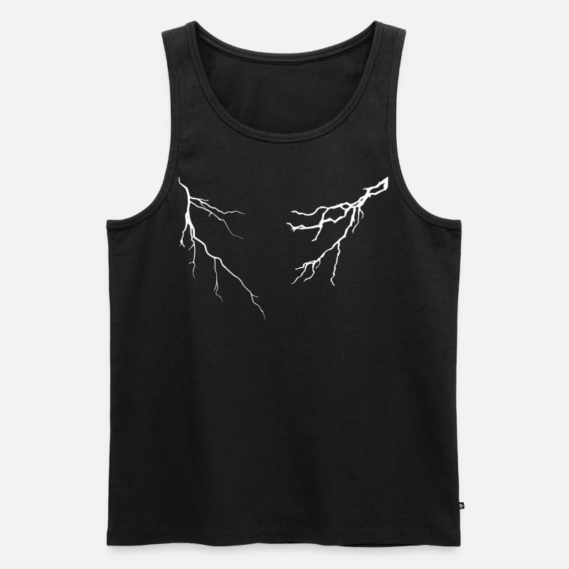 Blitze und Gewitter - Männer Premium Bio Tank Top - Schwarz