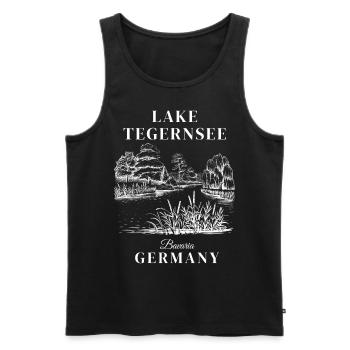 Lake Tegernsee Bavaria Germany - Männer Premium Bio Tank Top - Schwarz - Vorne - AI Model Male 178 light (178cm)