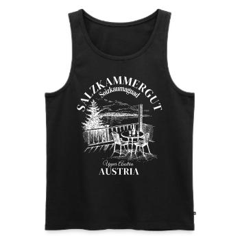 Salzkammergut Österreich Austria - Men's Premium Organic Tank Top - black - Front - AI Model Male 178 light (178cm)