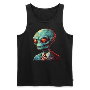 Alien President: Creative Sci-Fi Design - Men's Premium Organic Tank Top - black - Front - AI Model Male 178 light (178cm)