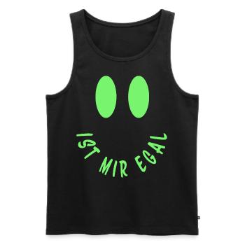 Ist mir egal - lass die Leute reden - Männer Premium Bio Tank Top - Schwarz - Vorne - AI Model Male 178 light (178cm)