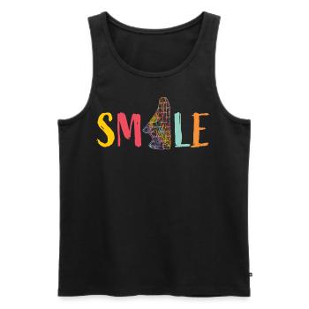 Smile - Sneaker coloré - cool - Sport - Danse - Danse - Débardeur bio Premium Homme - noir - Devant - Michal (187cm)