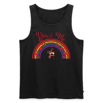 Liebesbogen You & Me - Männer Premium Bio Tank Top - Schwarz - Vorne - Michal (187cm)