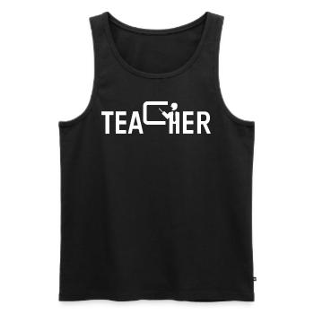Teacher - Lehrer - Männer Premium Bio Tank Top - Schwarz - Vorne - Michal (187cm)