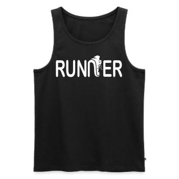 Runner - Läufer - Männer Premium Bio Tank Top - Schwarz - Vorne - AI Model Male 178 light (178cm)