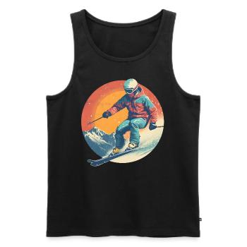 Vacances de ski Skieurs Station de ski Ski Design - Débardeur bio Premium Homme - noir - Devant - Michal (187cm)