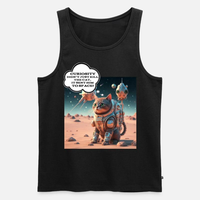 Curiosity kill cat - Männer Premium Bio Tank Top - Schwarz