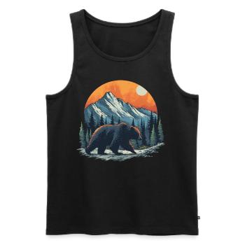 Adventure Mountaineering Wild Wilderness Camping Bear - Men's Premium Organic Tank Top - black - Front - Michal (187cm)