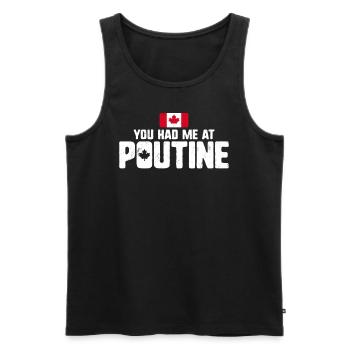 Vous m’avez eu à Poutine Canadian Fries Canada Flag - Débardeur bio Premium Homme - noir - Devant - Michal (187cm)