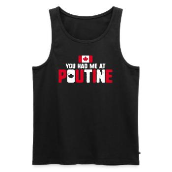 Vous m’avez eu à Poutine Canadian Fries Canada Flag - Débardeur bio Premium Homme - noir - Devant - Michal (187cm)