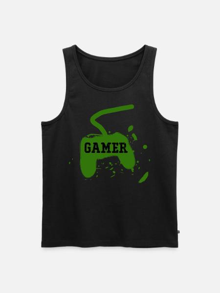 Gamer-Spielkonsole - Männer Premium Bio Tank Top - Schwarz