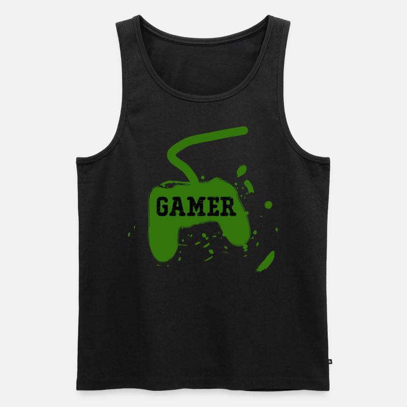 Gamer-Spielkonsole - Männer Premium Bio Tank Top - Schwarz