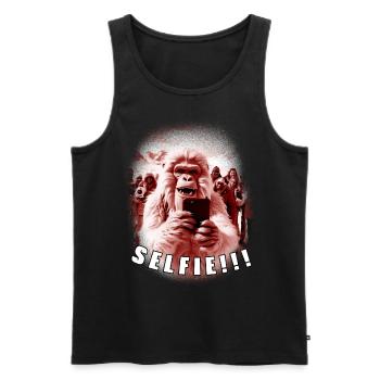 Selfie de Yéti - Débardeur bio Premium Homme - noir - Devant - AI Model Male 178 light (178cm)