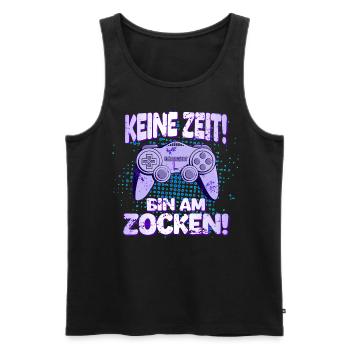 Keine Zeit, bin am Zocken! Gaming Konsole PS Zocke - Männer Premium Bio Tank Top - Schwarz - Vorne - Michal (187cm)