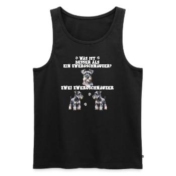 Was ist besser als ein Zwergschnauzer? Spruch - Männer Premium Bio Tank Top - Schwarz - Vorne - Michal (187cm)